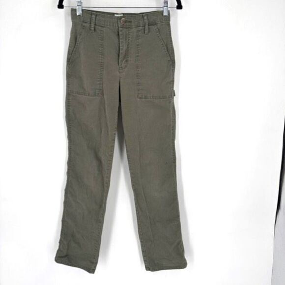 Vintage Lee Womens Straight Leg Workwear Cargo Pants Army Olive Green Size 2 Y2K - Picture 2 of 11